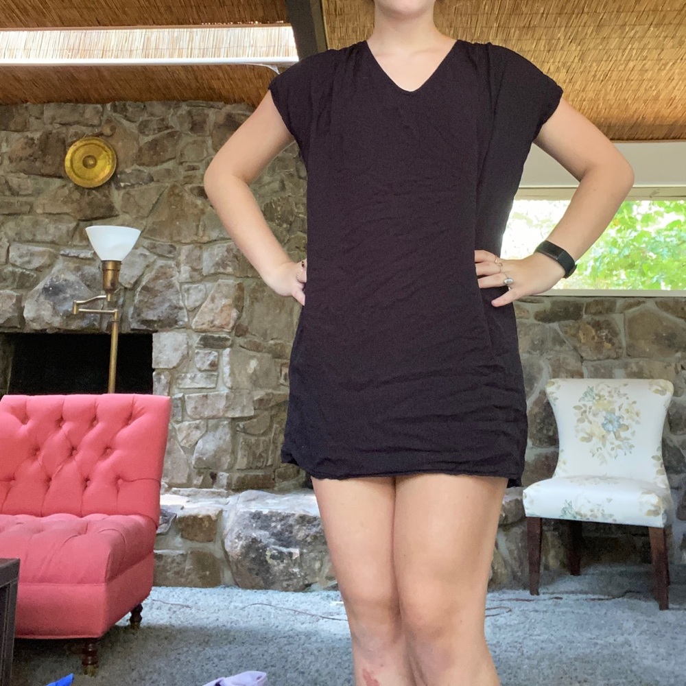 Black short casual dress